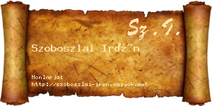 Szoboszlai Irén névjegykártya