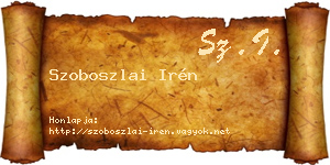 Szoboszlai Irén névjegykártya