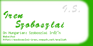 iren szoboszlai business card